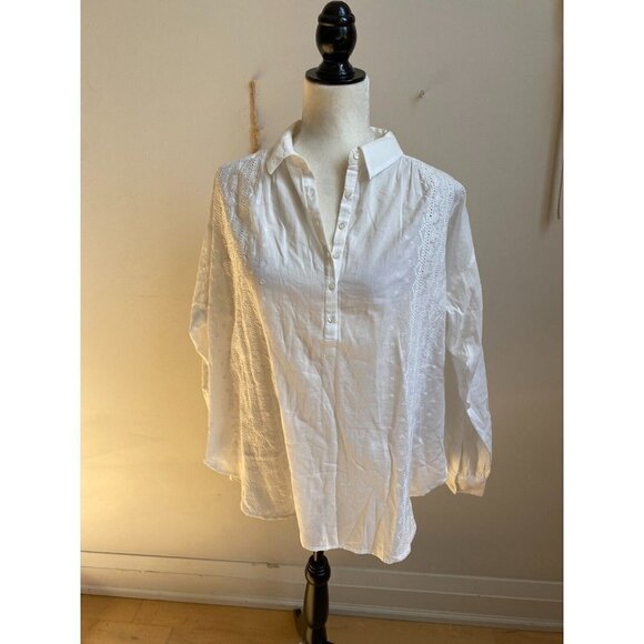 NILI Lotan BNWOT Womens Embroidered "Selene" Blouse Sz XSmall White - Picture 2 of 10